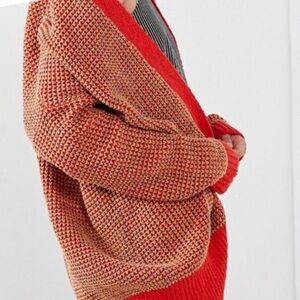 Urban Outfitters Vibrant Red Knit Cardigan | Large | Great Condition